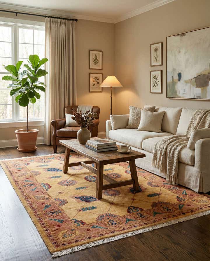 5' 7 x 7' 8 Hand Knotted Ziegler Wool Rug