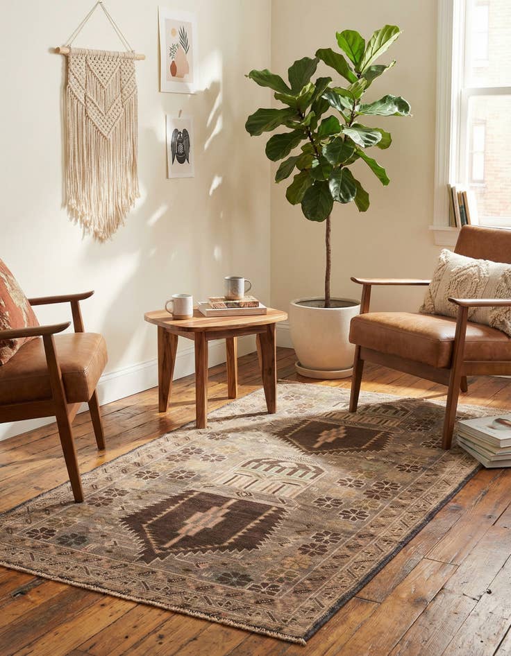 Detail image of 3' 3 x 6' 3  Hand Knotted Ultra Vintage Persian Wool Rug