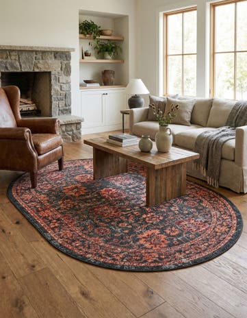 Black Lucerne Oval Rug