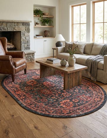 Black Lucerne Oval Rug