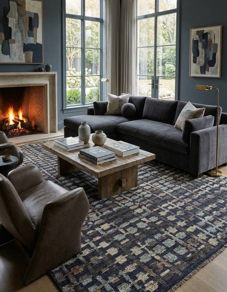 Detail image of 8' 1 x 10' 2  Hand Knotted Darya Wool Rug