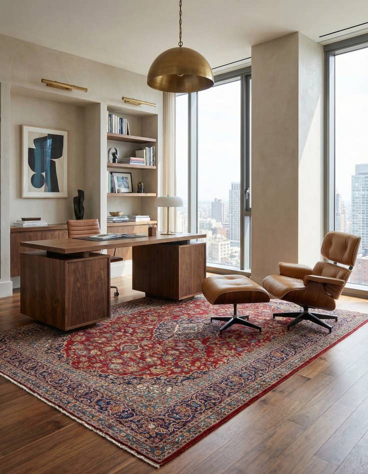 Detail image of 10' x 12' 9  Hand Knotted Kashan Persian Wool Rug