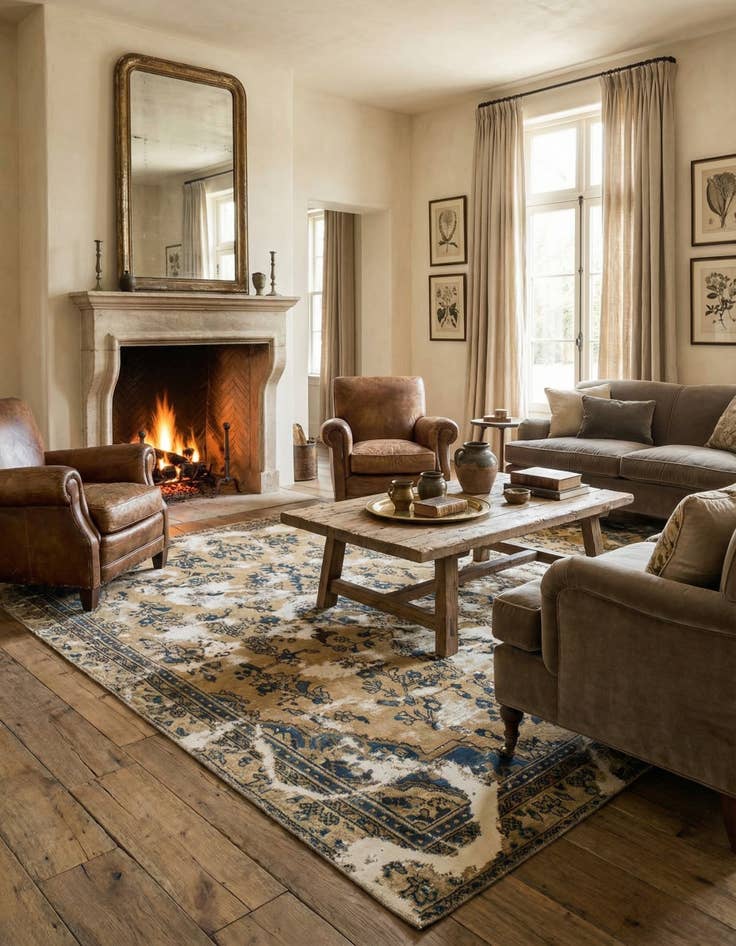 Detail image of 6' 3 x 8' 10  Hand Knotted Ultra Vintage Persian Wool Rug