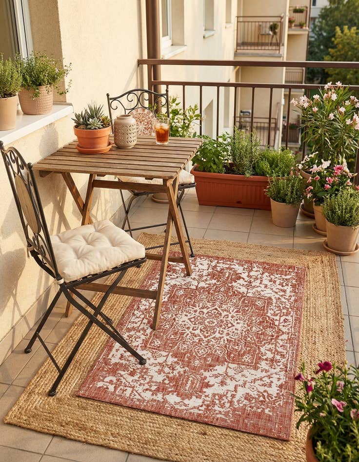 Detail image of 1' 4 x 1' 4  Washable Jill Zarin Dubai Indoor / Outdoor Sample Rug