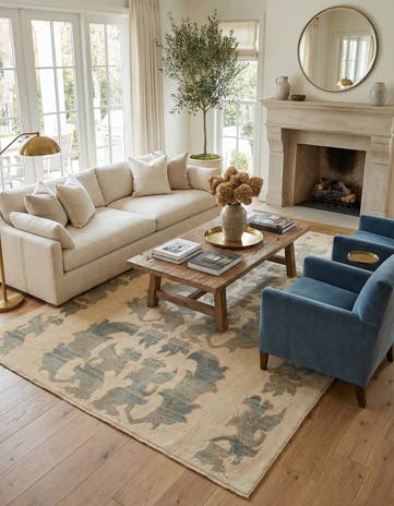 7' x 10' Hand Knotted Oushak Wool Rug