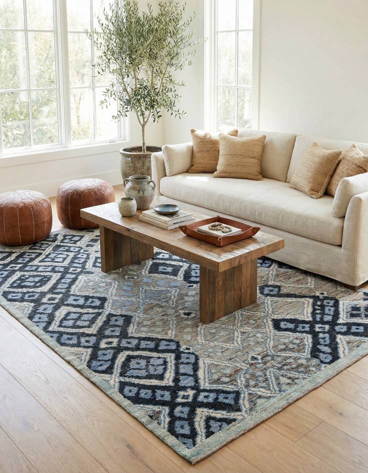 Detail image of 8' 2 x 10' 2  Hand Knotted Moroccan Wool Rug