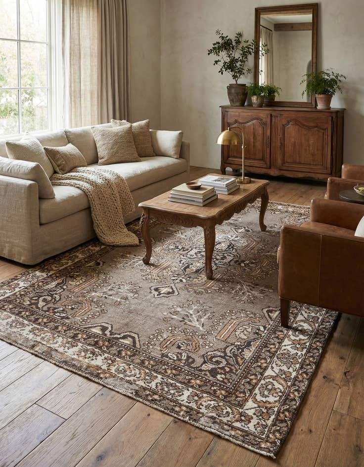 Detail image of 6' 5 x 9' 8 Hand Knotted Ultra Vintage Persian Wool Rug