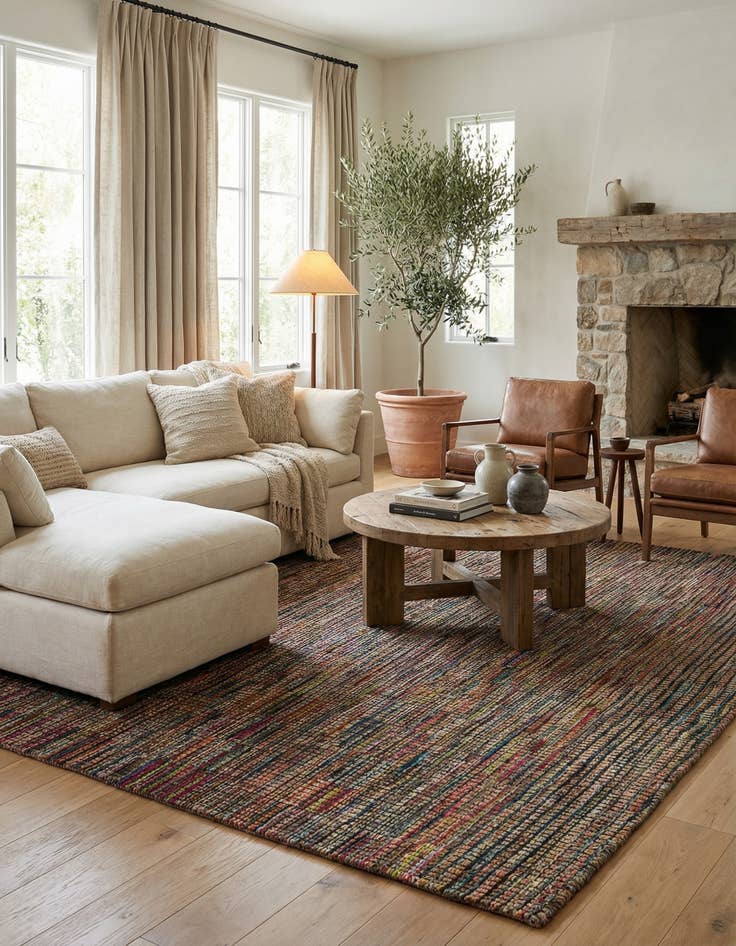 Detail image of  6' 10 x 9' 10  Hand Knotted Moroccan Wool Rug