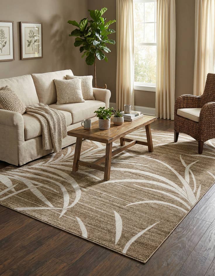 Detail image of 9' x 12' 2  Washable Botanical Indoor / Outdoor Rug