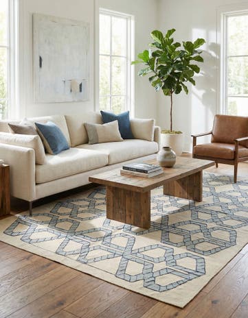6' 10 x 9' 3 Hand Woven Kilim Modern Wool Rug