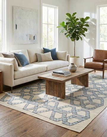 6' 10 x 9' 3 Hand Woven Kilim Modern Wool Rug