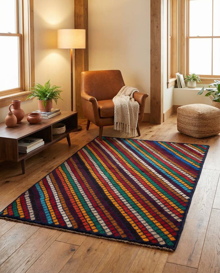 Detail image of 4' x 6' Hand Knotted Balouch Wool Rug