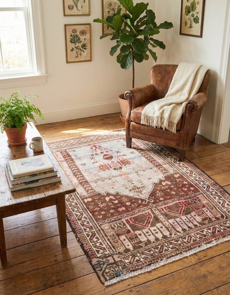 Detail image of 3' x 4' 3  Hand Knotted Ultra Vintage Persian Wool Rug