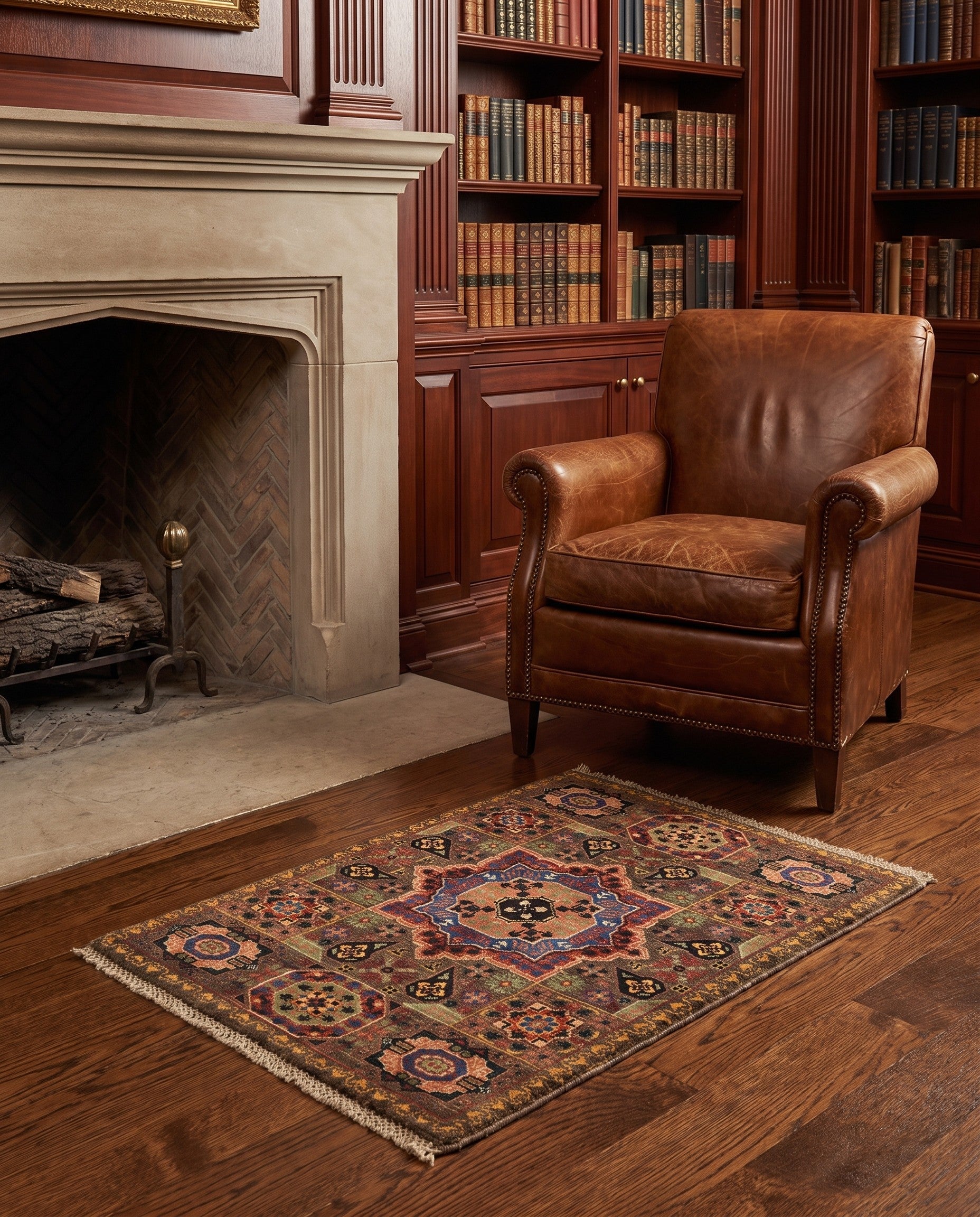 2' x 3' 2 Hand Knotted Mamluk Ziegler Rug