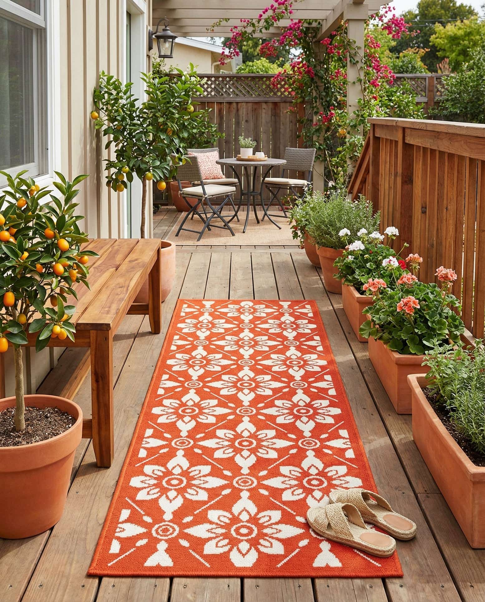 2' x 6' Easy-Clean Trellis Indoor / Outdoor Runner Rug