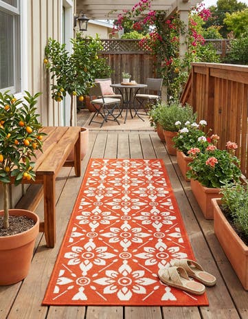 2' x 6' Easy-Clean Lattice Indoor / Outdoor Runner Rug