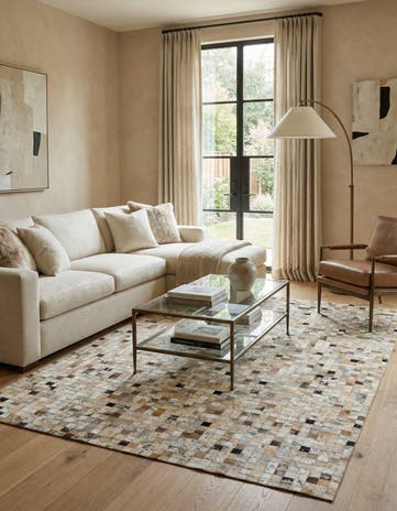 5' 2 x 7' 5 Cowhide Stocks Rug