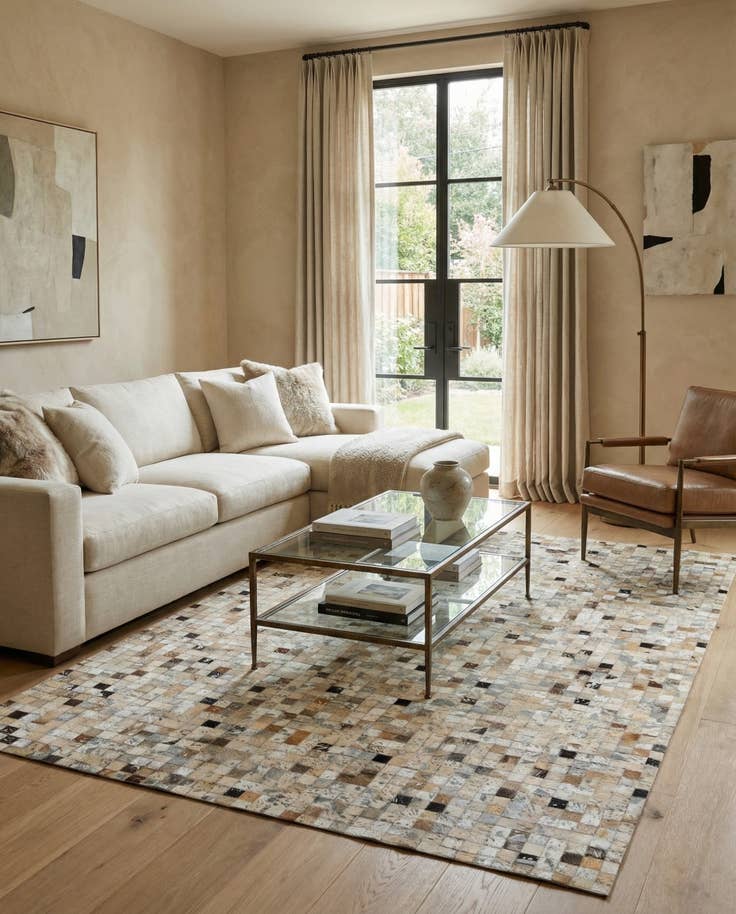 Detail image of 5' 2 x 7' 5 Cowhide Stocks Rug