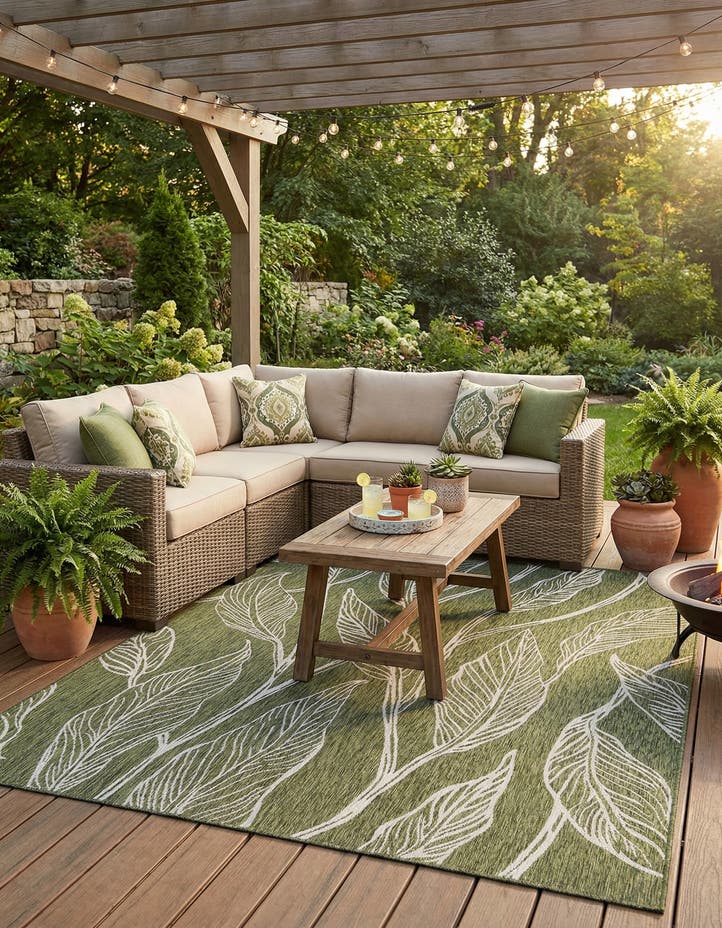 9' x 12' Easy-Clean Botanical Indoor / Outd...