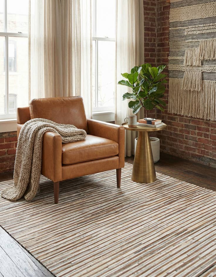 Detail image of 5' x 7' 9 Cowhide Leather Rug