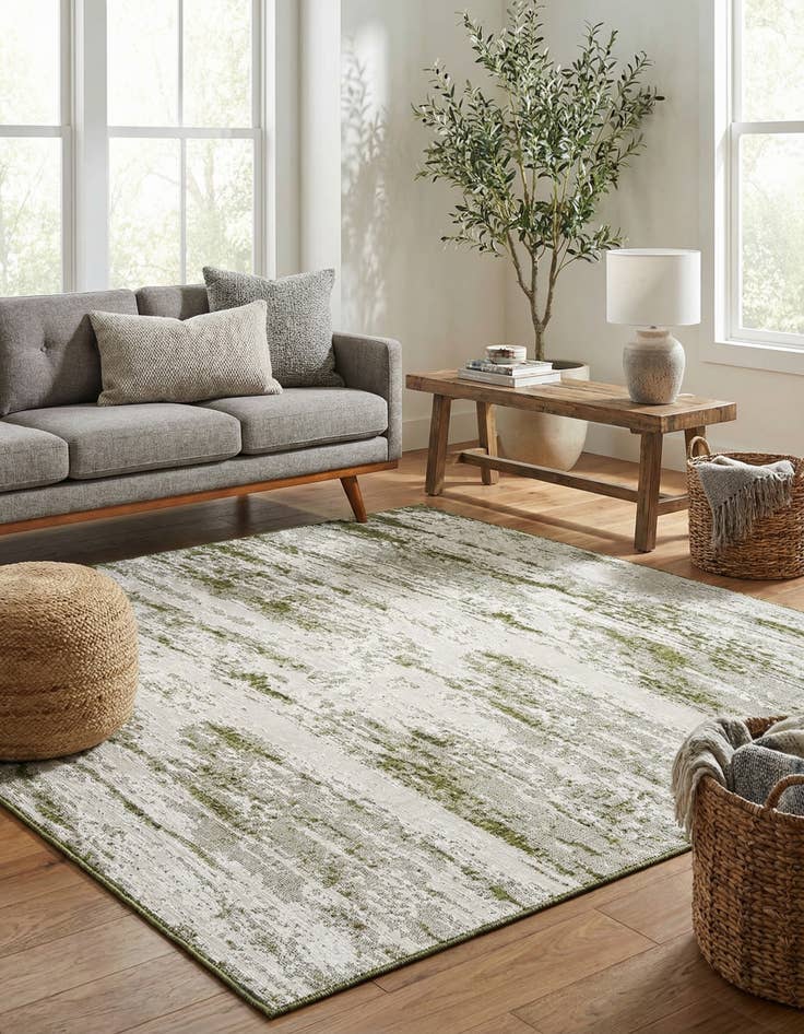 Detail image of 10' x 10'  Washable Modern Indoor / Outdoor Square Rug