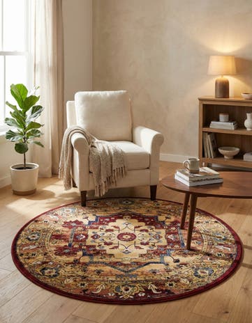 Red Kennedy Round Rug