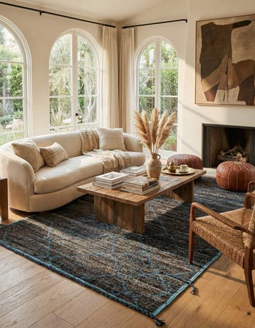 6' 2 x 9' 3 Hand Knotted Moroccan Wool Rug