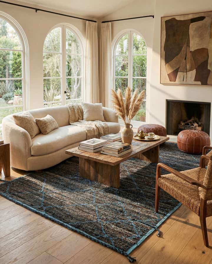 6' 2 x 9' 3 Hand Knotted Moroccan Wool Rug