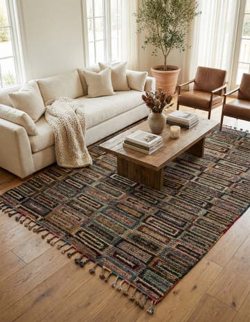6' 4 x 10' 7 Hand Knotted Moroccan Wool Rug
