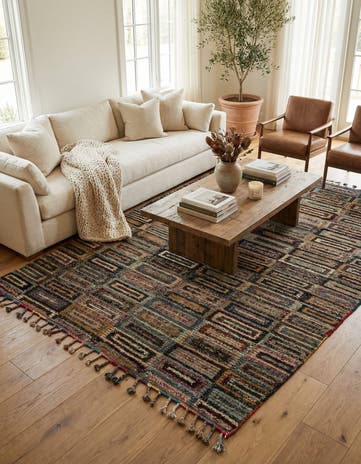 6' 4 x 10' 7 Hand Knotted Moroccan Wool Rug