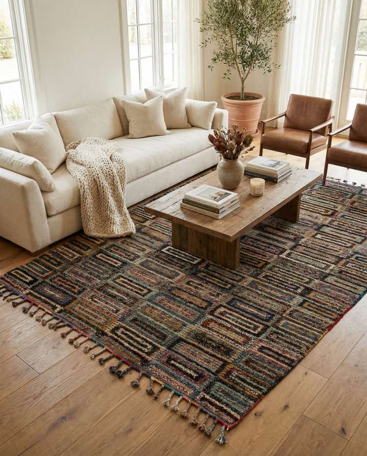 6' 4 x 10' 7 Hand Knotted Moroccan Wool Rug