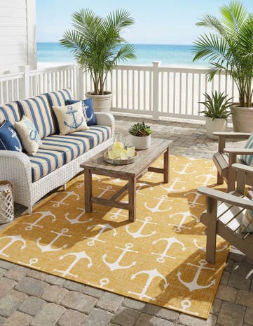7' 10 x 11' Easy-Clean Coastal Indoor / Outdoor Rug