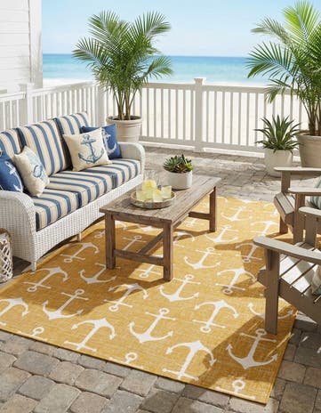 7' 10 x 11' Easy-Clean Coastal Indoor / Outdoor Rug
