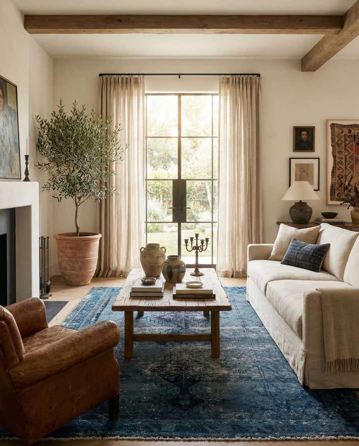 4' 5 x 6' 6 Hand Knotted Ultra Vintage Persian Wool Rug