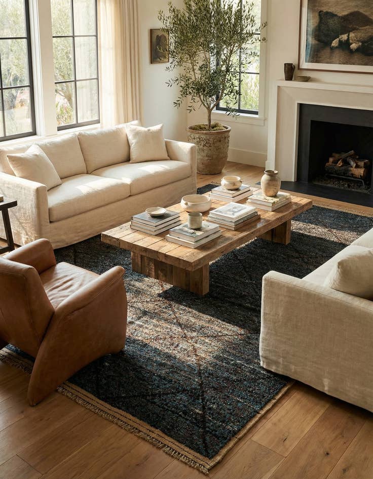 Detail image of 6' 4 x 9' 3  Hand Knotted Moroccan Wool Rug