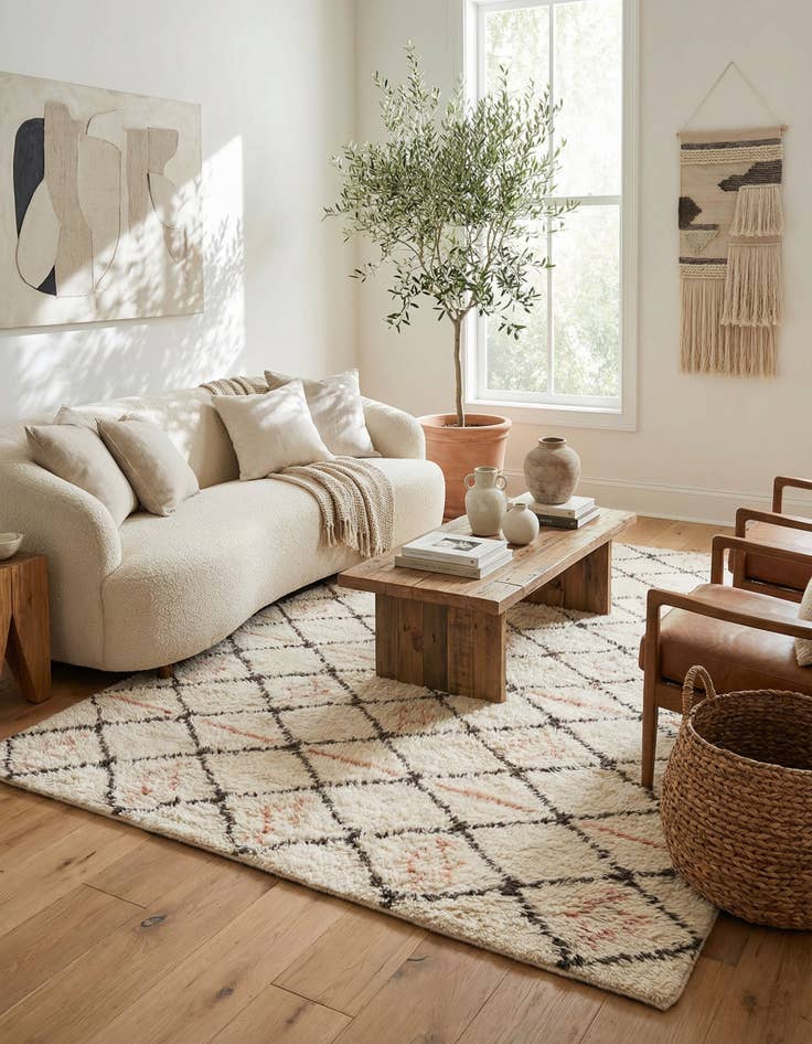 Detail image of 6' x 9' 4  Hand Knotted Moroccan Wool Rug