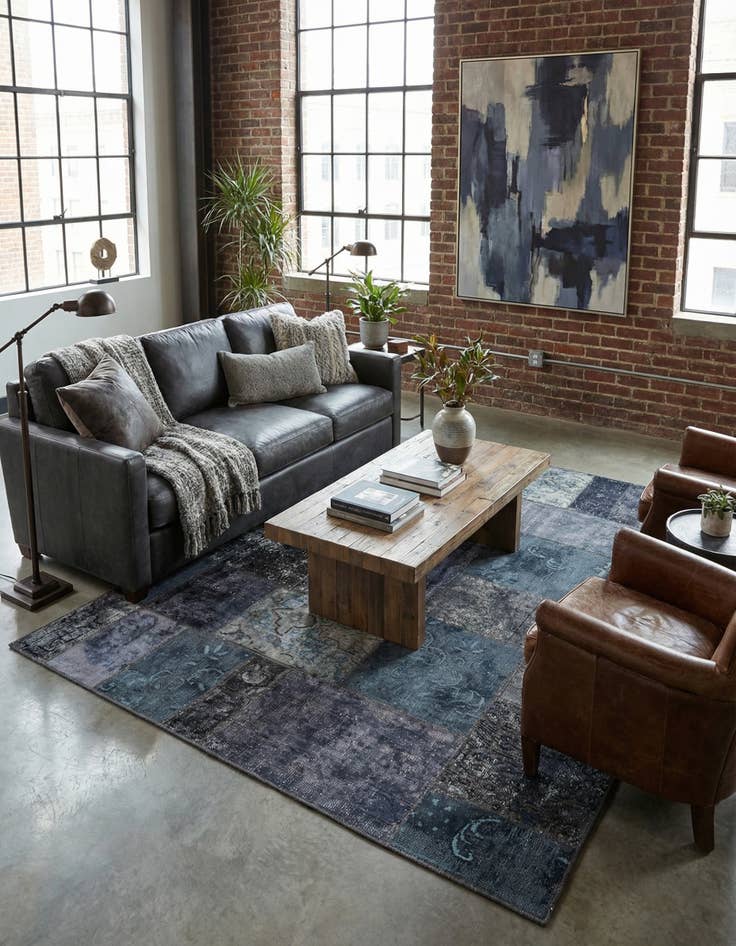 Detail image of 5' x 6' 7  Hand Knotted Ultra Vintage Persian Wool Square Rug