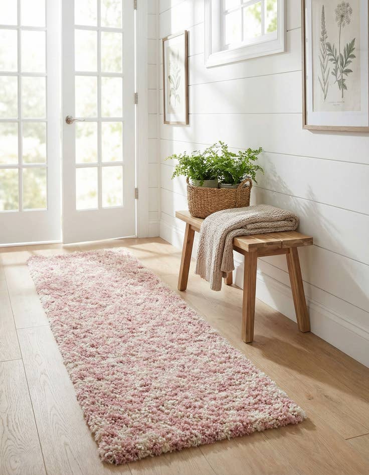 Detail image of 2' x 5' Trellis Shag Runner Rug