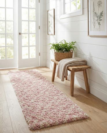  2' x 5' Lattice Shag Runner Rug
