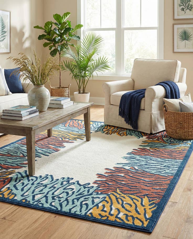Detail image of 5' 3 x 8' Easy-Clean Belize Indoor / Outdoor Rug