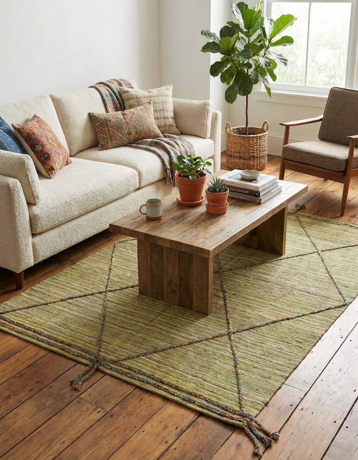 Detail image of 5' 3 x 7' 7  Hand Knotted Moroccan Wool Rug