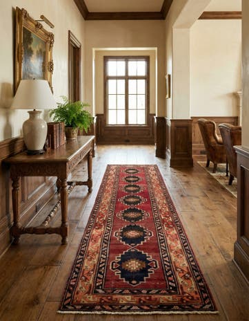 3' 7 x 12' 8 Hand Knotted Gholtogh Persian Wool Runner Rug