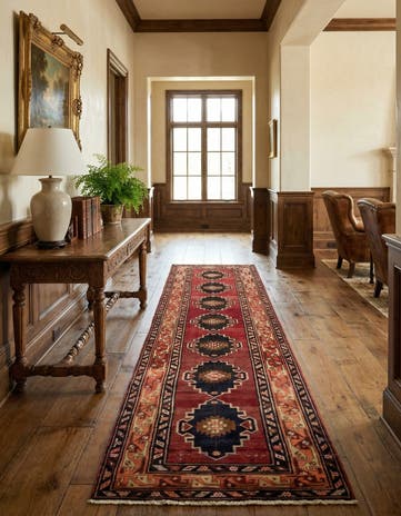 3' 7 x 12' 8 Hand Knotted Gholtogh Persian Wool Runner Rug