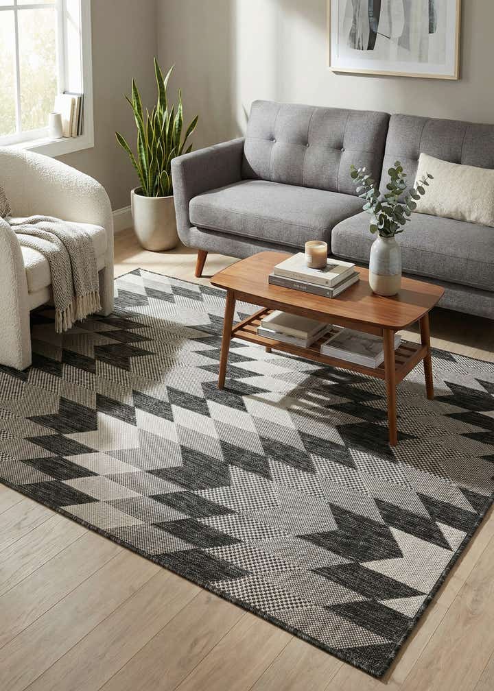 4' x 6' Easy-Clean Modern Indoor / Outdoor Rug