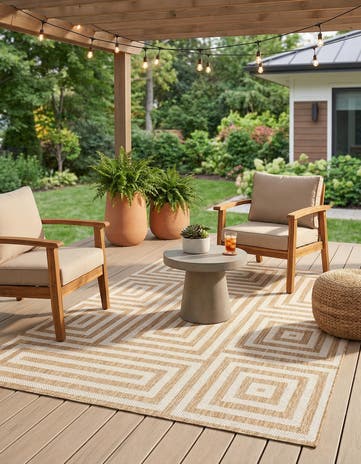 5' 3 x 7' Easy-Clean Modern Indoor / Outdoor Rug