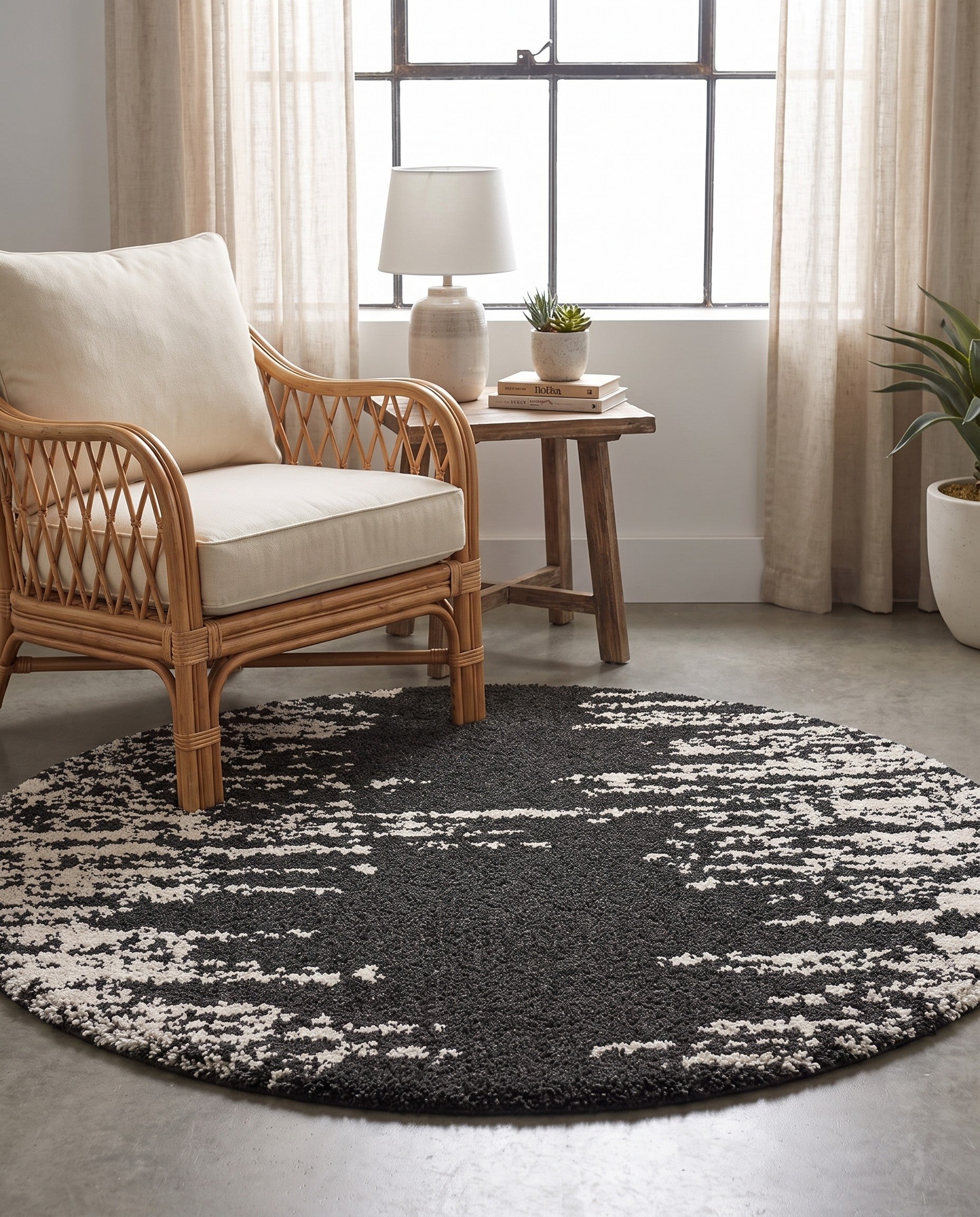 4' x 4' Serenity Shag Round Rug