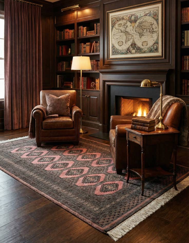 Detail image of  4' 2 x 6' 1  Hand Knotted Bokhara Oriental Wool Rug