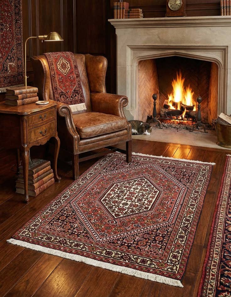 Detail image of 2' 6 x 3' 6  Hand Knotted Bidjar Persian Wool Rug