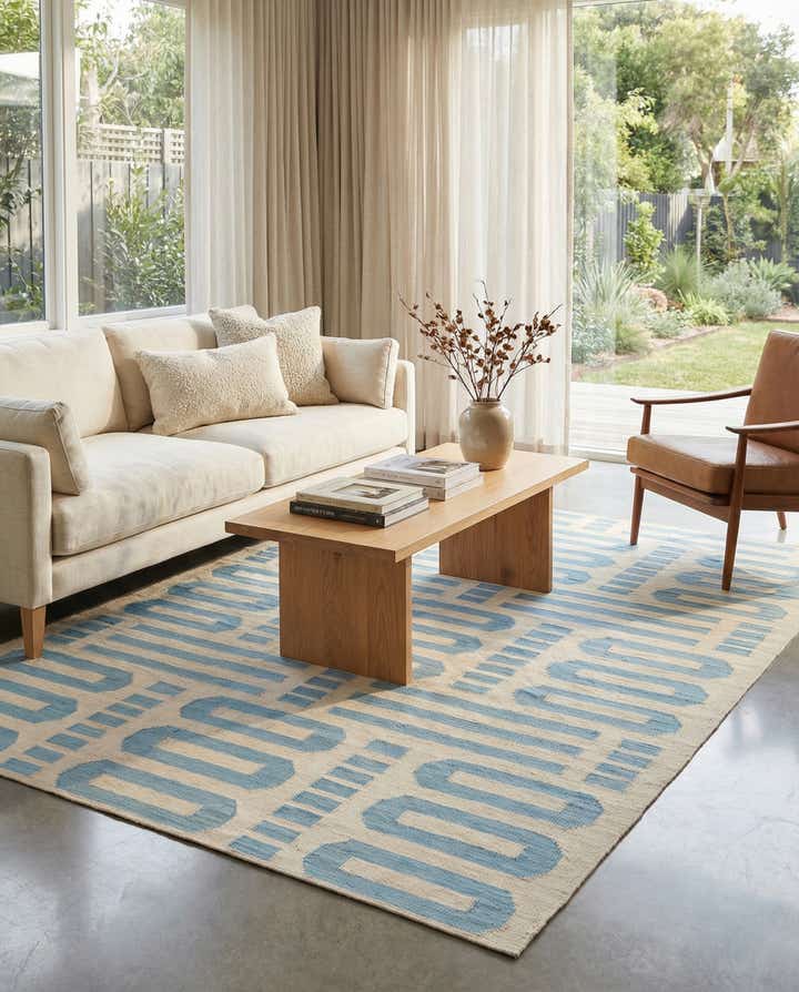 5' 7 x 7' 9 Hand Woven Kilim Modern Wool Rug