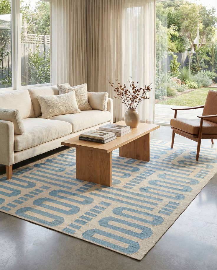 Detail image of 5' 7 x 7' 9 Hand Woven Kilim Modern Wool Rug